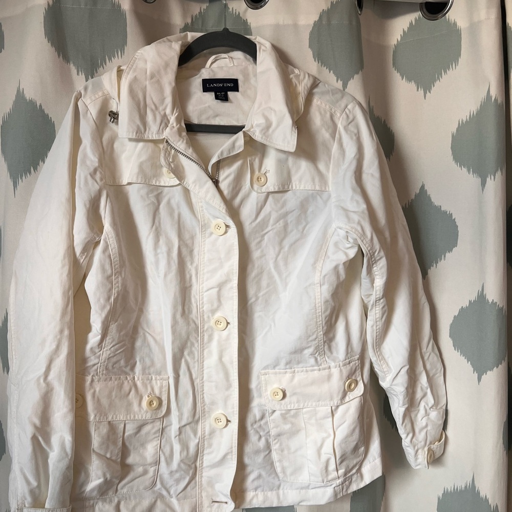 Vintage Lands' End Women's White Utility Jacket